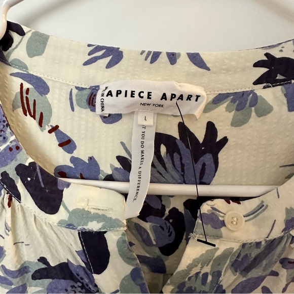 Apiece Apart Floral Casual Preppy Prep Feminine Brunch Romantic Top Blouse Shirt - Picture 2 of 6